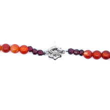 Natural Carnelian & Garnet Plain Ball Gemstone Necklace