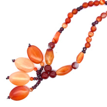 Natural Carnelian & Garnet Plain Ball Gemstone Necklace