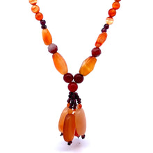 Natural Carnelian & Garnet Plain Ball Gemstone Necklace