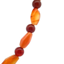 Natural Carnelian Balloon & Garnet Gemstone 15.5 inch Necklace Jewelry