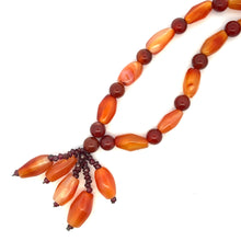 Natural Carnelian Balloon & Garnet Gemstone 15.5 inch Necklace Jewelry