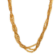 Natural Citrine Rondelle Facet Cut Beads Gemstone Twisted Necklace