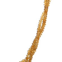Natural Citrine Rondelle Facet Cut Beads Gemstone Twisted Necklace