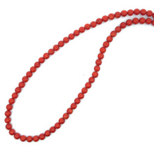 Natural Coral Plain 5mm Ball Gemstone Necklace Jewelry