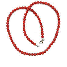 Natural Coral Plain Ball 5mm Gemstone Necklace Jewelry