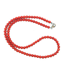 Natural Coral Plain Ball 5mm Gemstone Necklace Jewelry
