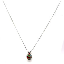 Colorful Rhinestone Ball Pendant Beaded Chain Necklace – Vibrant Sparkle Fashion Accessory