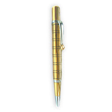 Royal Gold Handcrafted Writing Pen With Artistic Black Grid