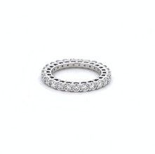18K White Gold Eternity Ring Natural Round Diamonds Band