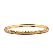 Elegant Yellow Gold Plated Bangle 1 Piece Featuring Textured Traditional Design and Fine Geometric Engravings Electro Gold Plated Bangle