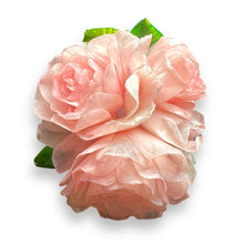 Handmade Brooch Boutonniere Unique Fish Scales Tri-Sided Blush Pink Rose