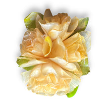 Handmade Brooch Boutonniere Unique Fish Scales Tri-Sided Yellow Rose