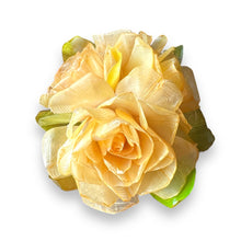 Handmade Brooch Boutonniere Unique Fish Scales Tri-Sided Yellow Rose