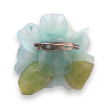 Handmade Brooch Boutonniere Unique Fish Scales Baby Blue Rose