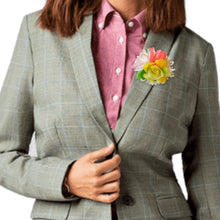 Handmade Brooch Boutonniere Unique Fish Scales Tri-Sided Yellow Pink Orange Rose