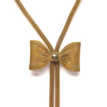 Cuban Link Lariat Style Wire Mesh with Bow Snake Chain Flexi Yellow Plated Necklace – Flexible Fashion Jewelry