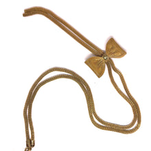 Cuban Link Lariat Style Wire Mesh with Bow Snake Chain Flexi Yellow Plated Necklace – Flexible Fashion Jewelry