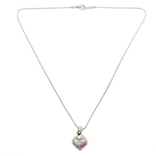 Pink Heart Pendant Beaded Chain Necklace with Rhinestone Charm – Cute and Stylish Fashion Jewelry