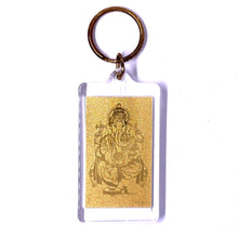 Ganesh Premium Gold Keychain Laser Engraved in 24K Gold Foil Devotional Charm