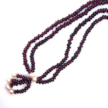 Natural Garnet Tyre with Pearl Gemstone Handmade Necklace