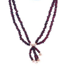 Natural Garnet Tyre with Pearl Gemstone Handmade Necklace