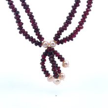 Natural Garnet Tyre with Pearl Gemstone Handmade Necklace