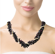 Natural Garnet Drop with Pearl June Gemstone Necklace