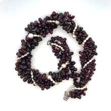 Natural Garnet Drop with Pearl June Gemstone Necklace