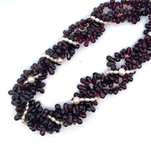 Natural Garnet Drop with Pearl June Gemstone Necklace