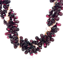Natural Garnet Drop with Pearl June Gemstone Necklace