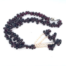 Natural Garnet Drop & Pearl Rice Birthstone Necklace Jewelry