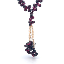 Natural Garnet Drop & Pearl Rice Birthstone Necklace Jewelry