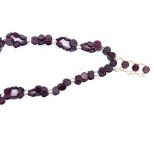 Natural Garnet Button with Rice Pearl Birthstone Necklace