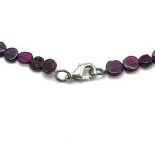 Natural Garnet Button 6mm & Pearl Button 7x6mm Gemstone Necklace