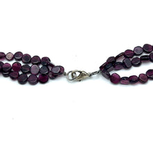 Natural Garnet Button & Pearl Twisted Gemstone Necklace