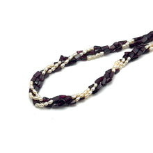 Natural Garnet Chobra & Pearl Rice Plain Gemstone Necklace