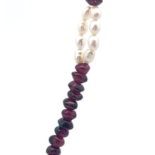 Natural Garnet Tyre Pearl Oval Rice Smooth Gemstone Necklace