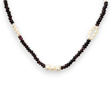 Natural Garnet Tyre Pearl Oval Rice Smooth Gemstone Necklace