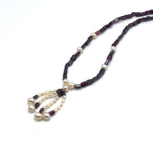 Natural Garnet Chobra & Pearl Plain Gemstone Necklace