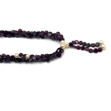 Natural Garnet Button 6mm & Pearl Plain Gemstone Necklace