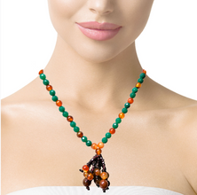 Natural Agate Carnelian Garnet Gemstone Necklace Jewelry