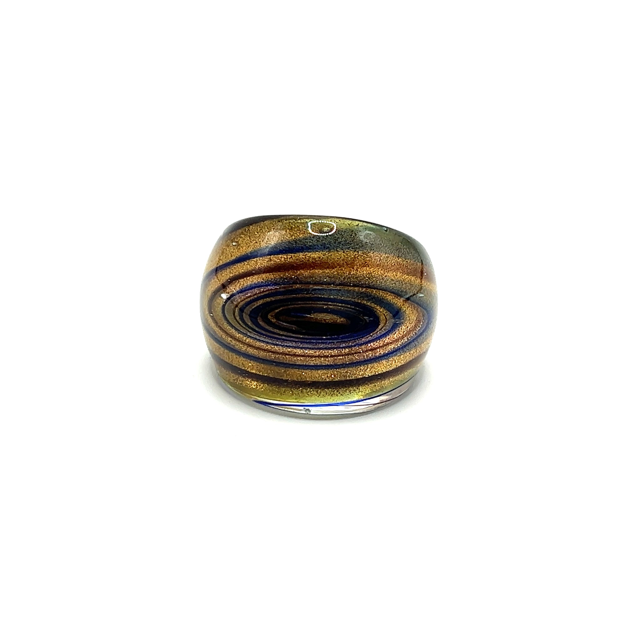 Handmade Glass Acrylic Ring Radiant Circlet Colourful Infinity Band