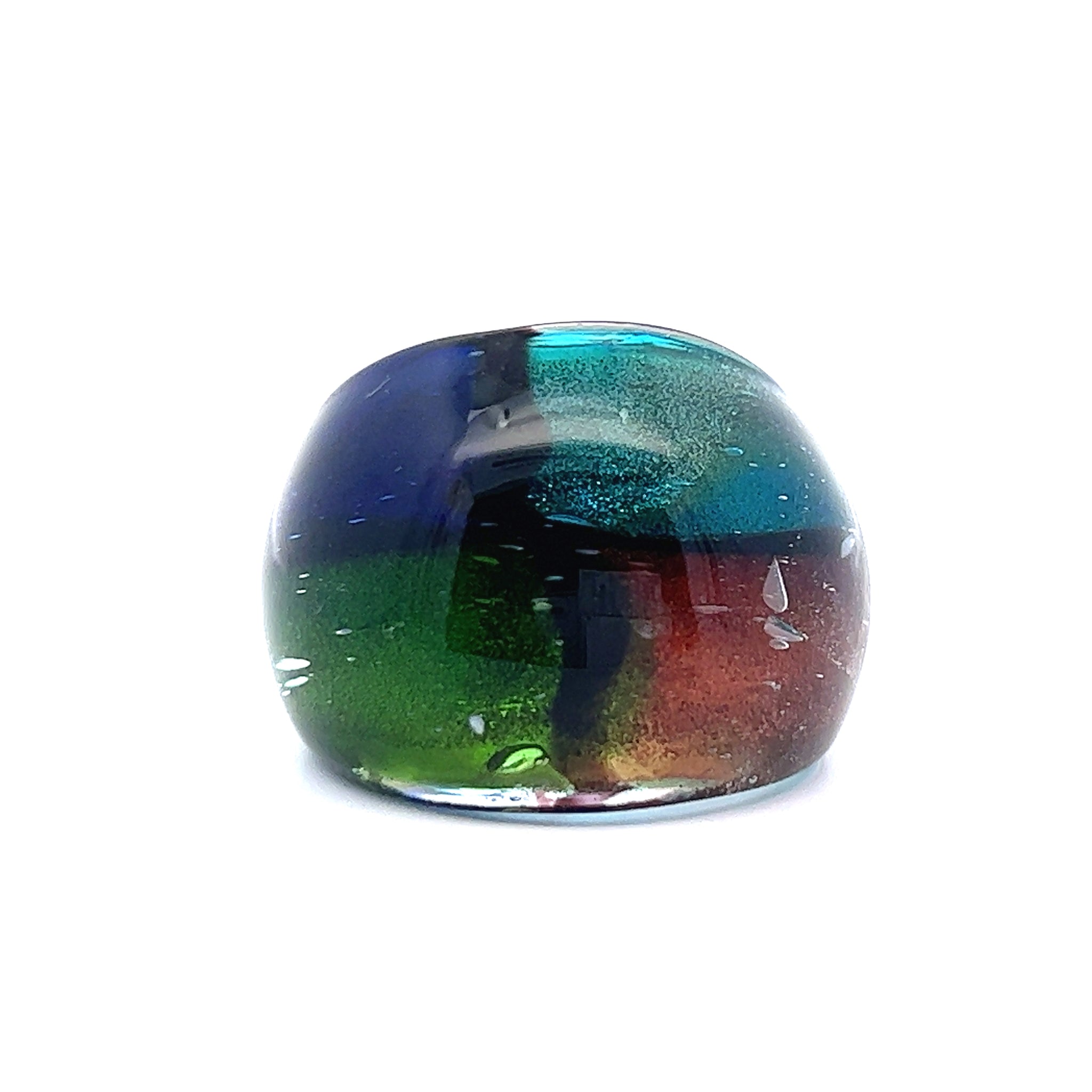 Handmade Glass Acrylic Ring Spectrum Mosaic Glow Infinity Band