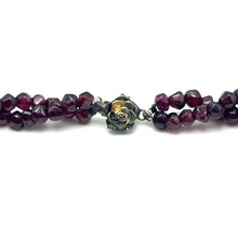 Natural Garnet Rondelle Facet Cut & Pearl Twisted Gemstone Necklace