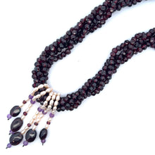 Natural Garnet Pearl Amethyst Birthstone Handmade Necklace