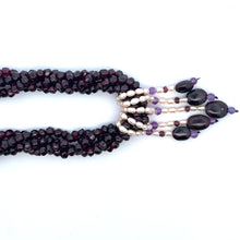 Natural Garnet Pearl Amethyst Birthstone Handmade Necklace