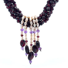 Natural Garnet Pearl Amethyst Birthstone Handmade Necklace