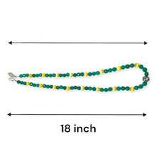 Handmade Green Yellow Glass Facet 6mm Ball Necklace