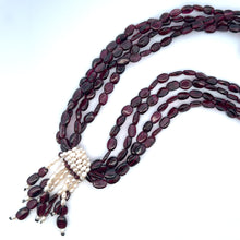 Natural Garnet Mani & Pearl Gemstone Handmade Necklace