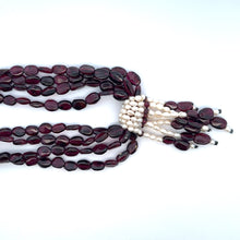 Natural Garnet Mani & Pearl Gemstone Handmade Necklace